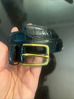 Brooks Brothers Black Genuine Alligator Belt Size 38
